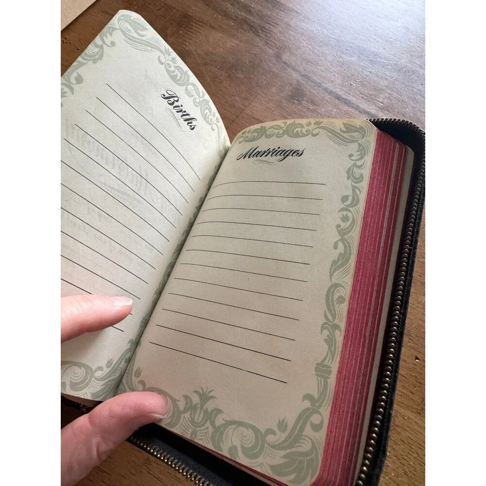 vintage mid-20th-century King James Version (KJV) zippered 